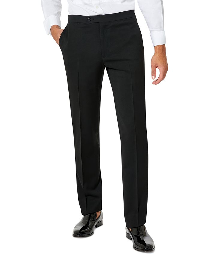 Tommy Hilfiger Men's Modern-Fit Flex Stretch Black Tuxedo Pants - Macy's