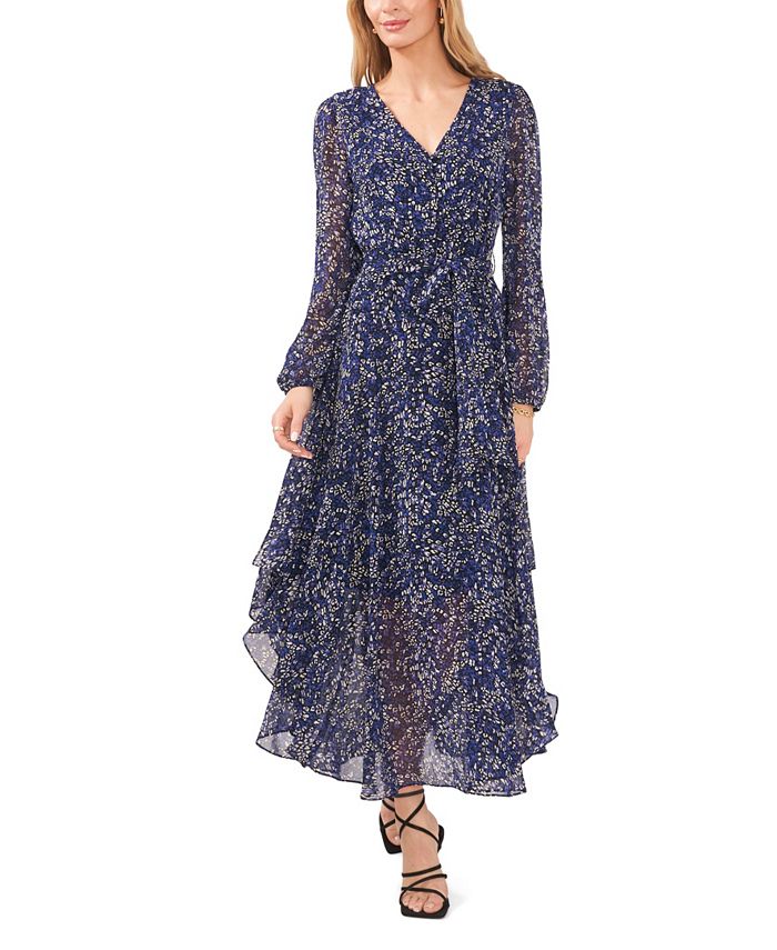 Vince Camuto Women's Cap Sleeve V Neck Evening Wide Leg Jumpsuit Blue Size 4 main image 0