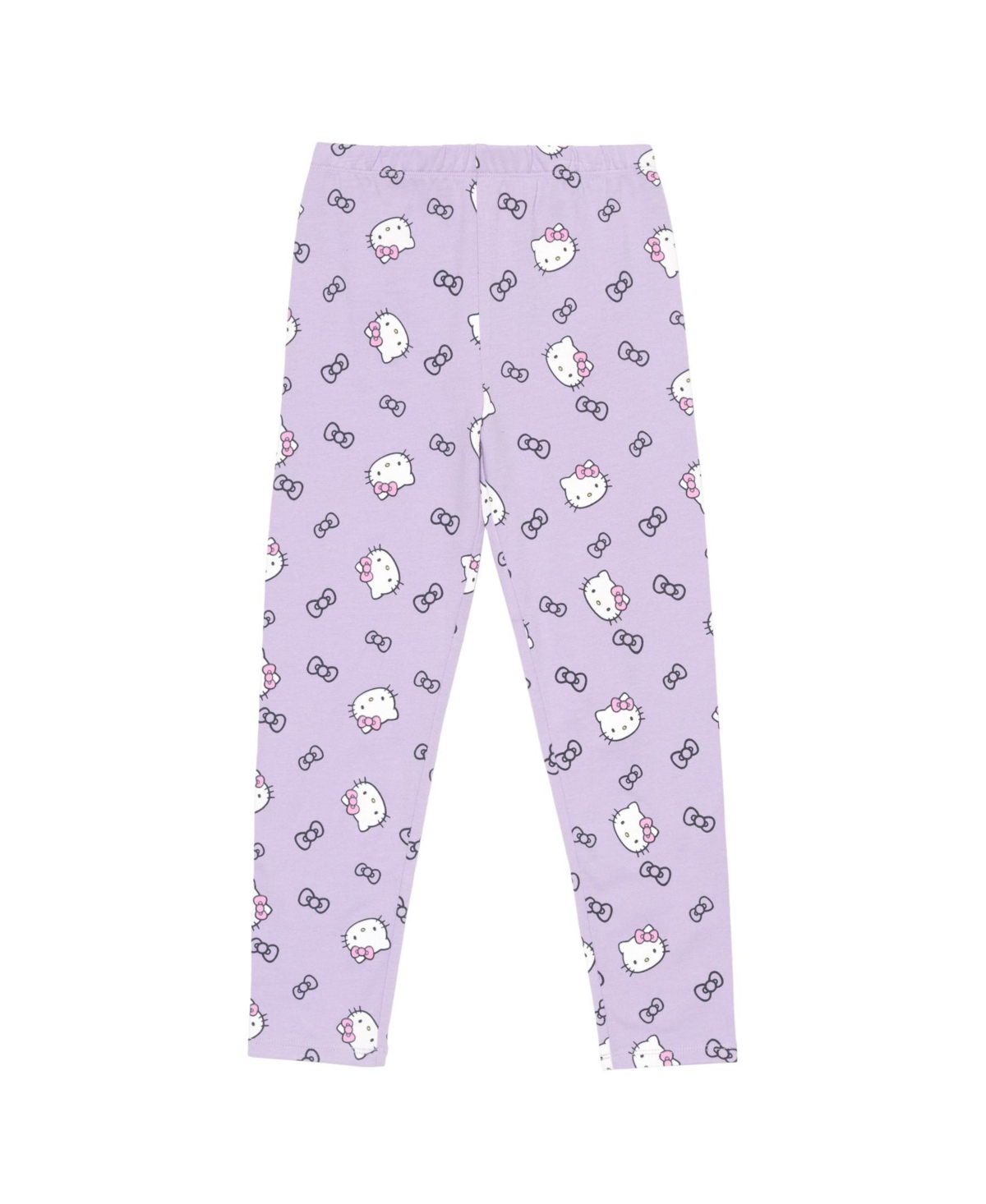 Shop Hello Kitty Little Girls Toss Relaxed Fit Leggings In Purple