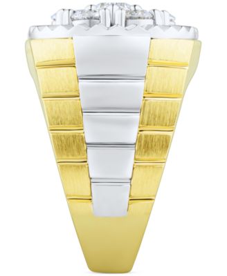 Men's Lab Grown Diamond Cluster Ring (2 ct. t.w.) in 10k Two-Tone Gold