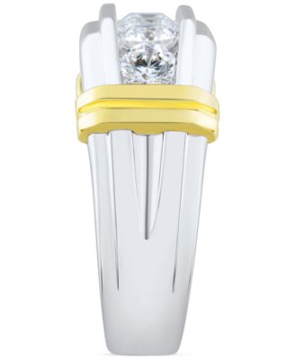 Men's Lab Grown Diamond Horizontal Five Stone Ring (1-1/2 ct. t.w.) in 10k Two-Tone Gold