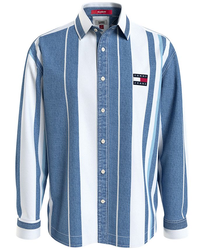 Tommy Hilfiger Men\'s Stripe Denim Shirt - Macy\'s