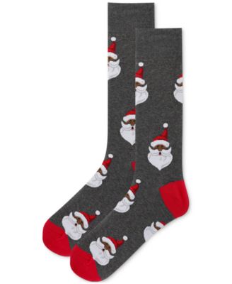 Hot Sox - Men's Santa Head Holiday Crew Socks
