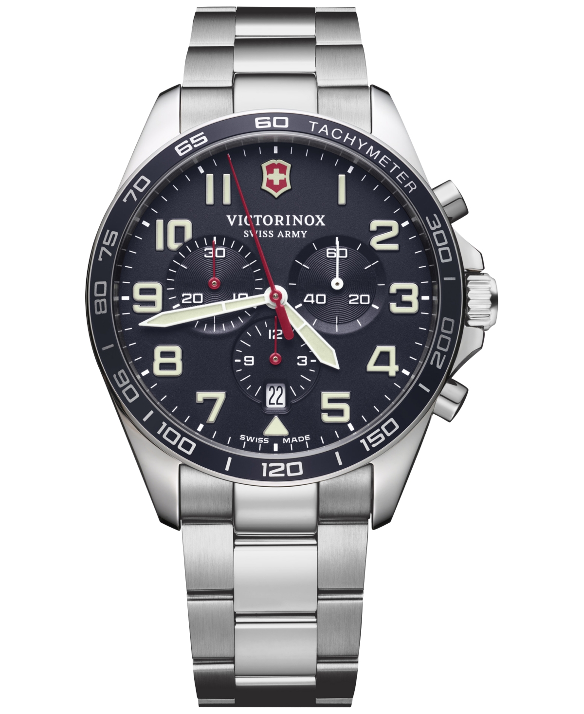 Swiss Army Men's Chronograph FieldForce Stainless Steel Bracelet Watch 42mm - Blue