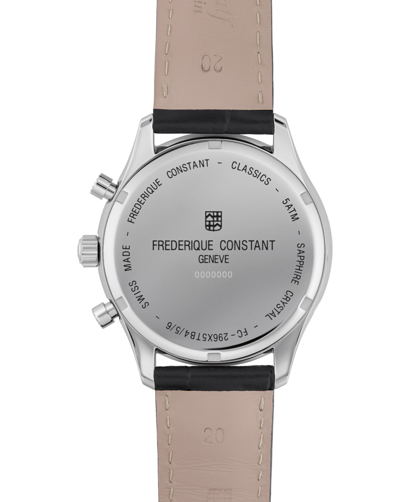 Мужские часы Frederique Constant Swiss Chronograph Black Leather Strap Watch 40mm — фото 3