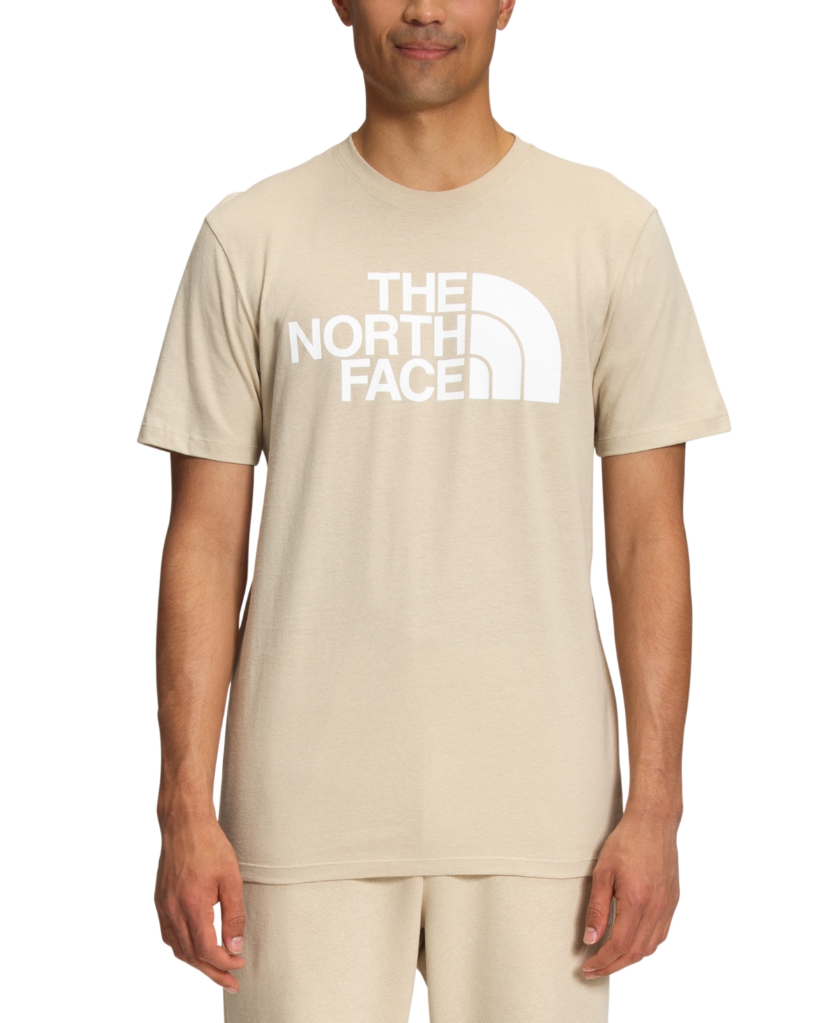 The North Face Men's Half-dome Logo T-shirt In Gravel,tnf White