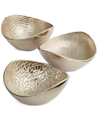 Simply Designz - D&eacute;cor, S/3 Metallic Bowls