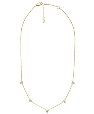 Fossil Women's Sutton Trio Glitz Necklace in Stainless Steel