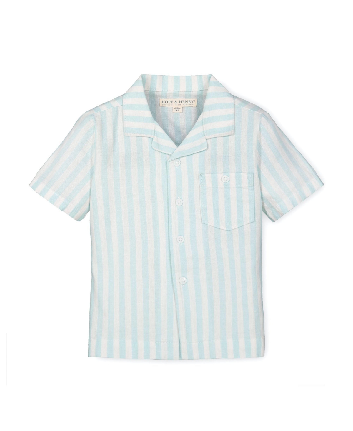 Hope & Henry Boys Linen Short Sleeve Camp Shirt, Infant