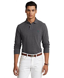 Men's Classic-Fit Mesh Long-Sleeve Polo Shirt