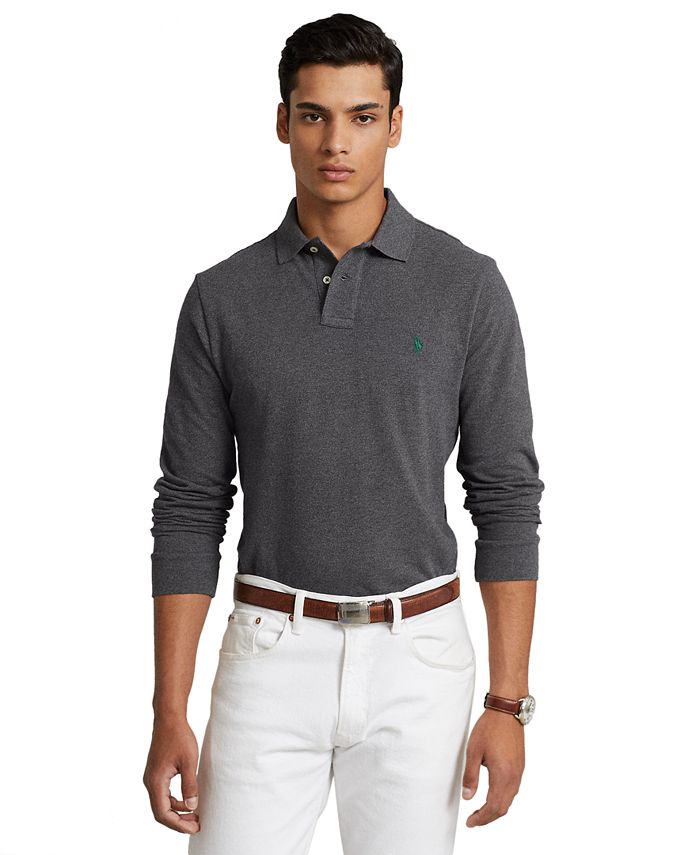 Polo Ralph Lauren Men's Classic-Fit Mesh Long-Sleeve Polo Shirt - Macy's