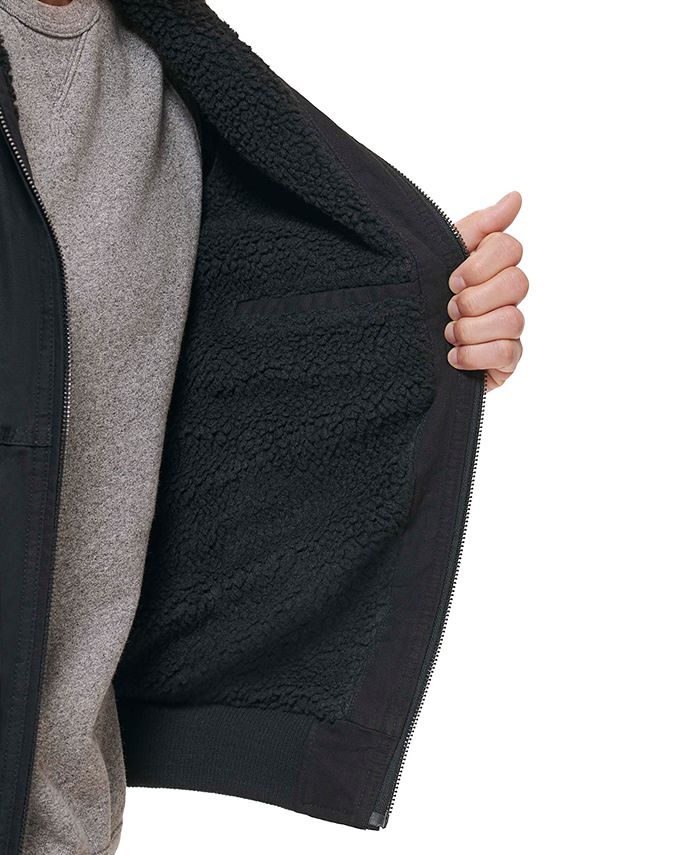 Levi's Men's Cotton Workwear Sherpa Hooded Bomber Jacket & Reviews