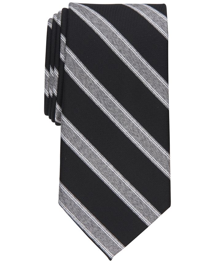 Club Room Men's Stone Classic Stripe Tie, Created for Macy's - Macy's