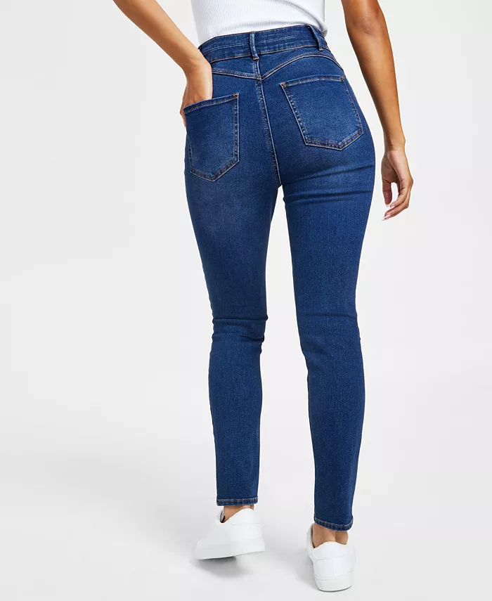 Curvy High Rise Double Button Skinny Jeans - thumbnail 2