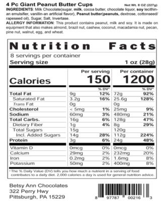 14oz Milk Chocolate Peanut Butter Meltaways &amp; 4 Piece Giant Peanut Butter Cups Gift Bundle, Approximately 29 Pieces