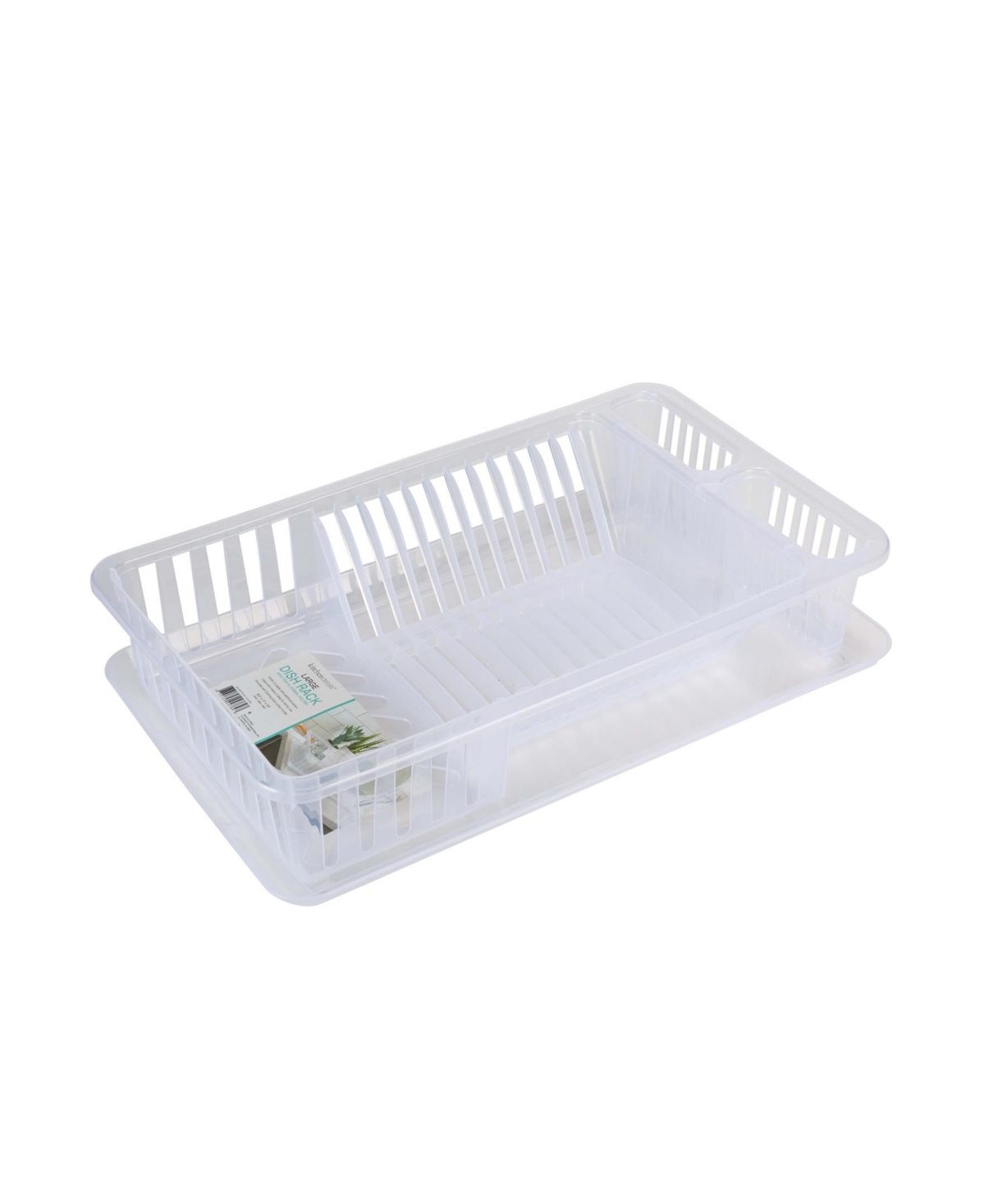 Kitchen Details Large Dish Rack With Tray In Super Clear