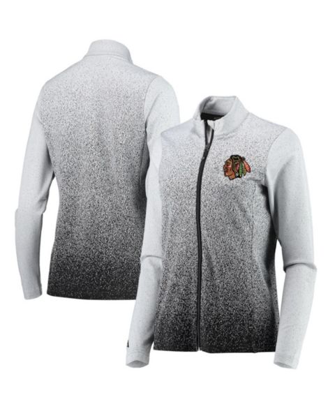 Женские куртки Antigua Women's White, Black Chicago Blackhawks Guide Desert Dry Full-Zip Jacket