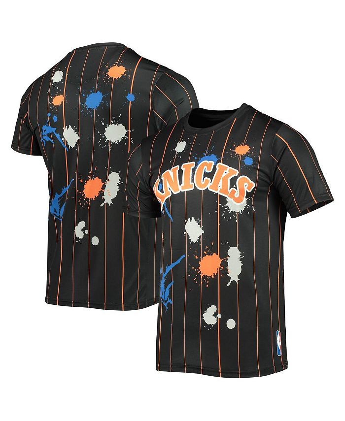 FISLL Men's Black New York Knicks Striped Splatter T-shirt - Macy's