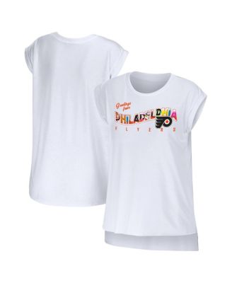Women's White Philadelphia Flyers Greetings From Muscle T-shirt
