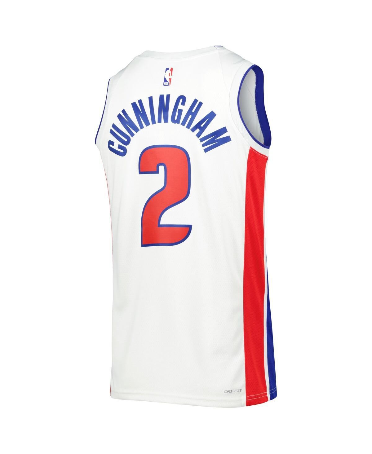 Men's and Women's Nike Cade CunninghamDetroit Pistons Swingman Jersey - Icon Edition - White