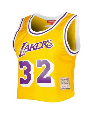 Women's Magic Johnson Gold Los Angeles Lakers 1984 Hardwood Classics Crop Player Tank Top