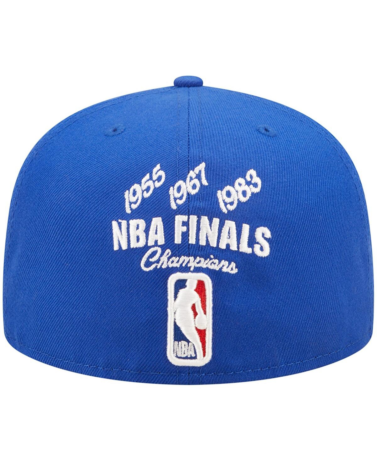 Men's New EraPhiladelphia 76ers 3x Nba Finals Champions Crown 59FIFTY Fitted Hat - Royal