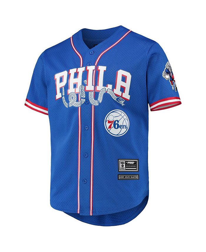 Pro Standard Men's Royal Philadelphia 76ers Capsule Baseball ButtonUp
