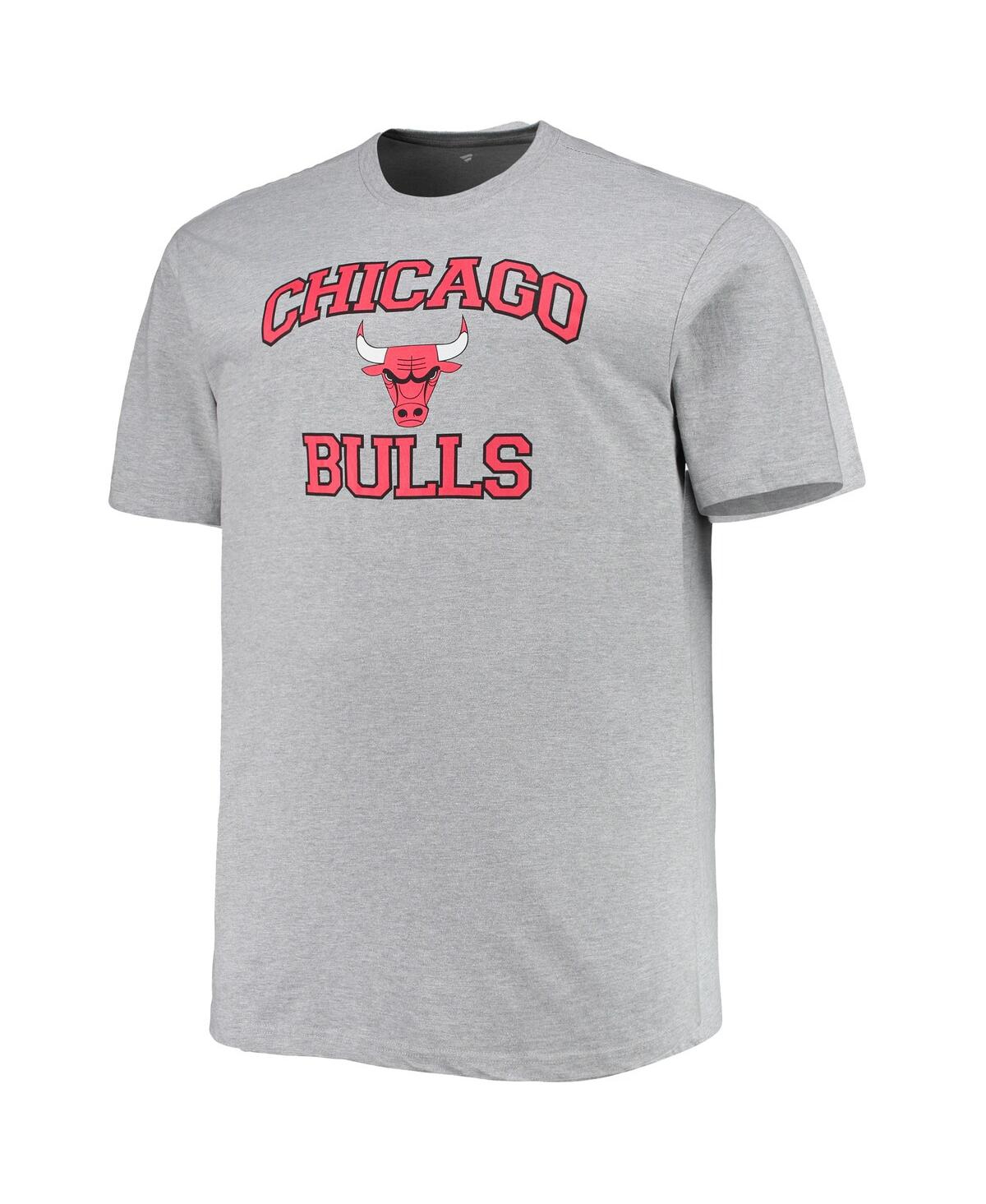 Profile Men's Heathered Gray Chicago Bulls Big And Tall Heart And Soul T-shirt In Heathered Gray