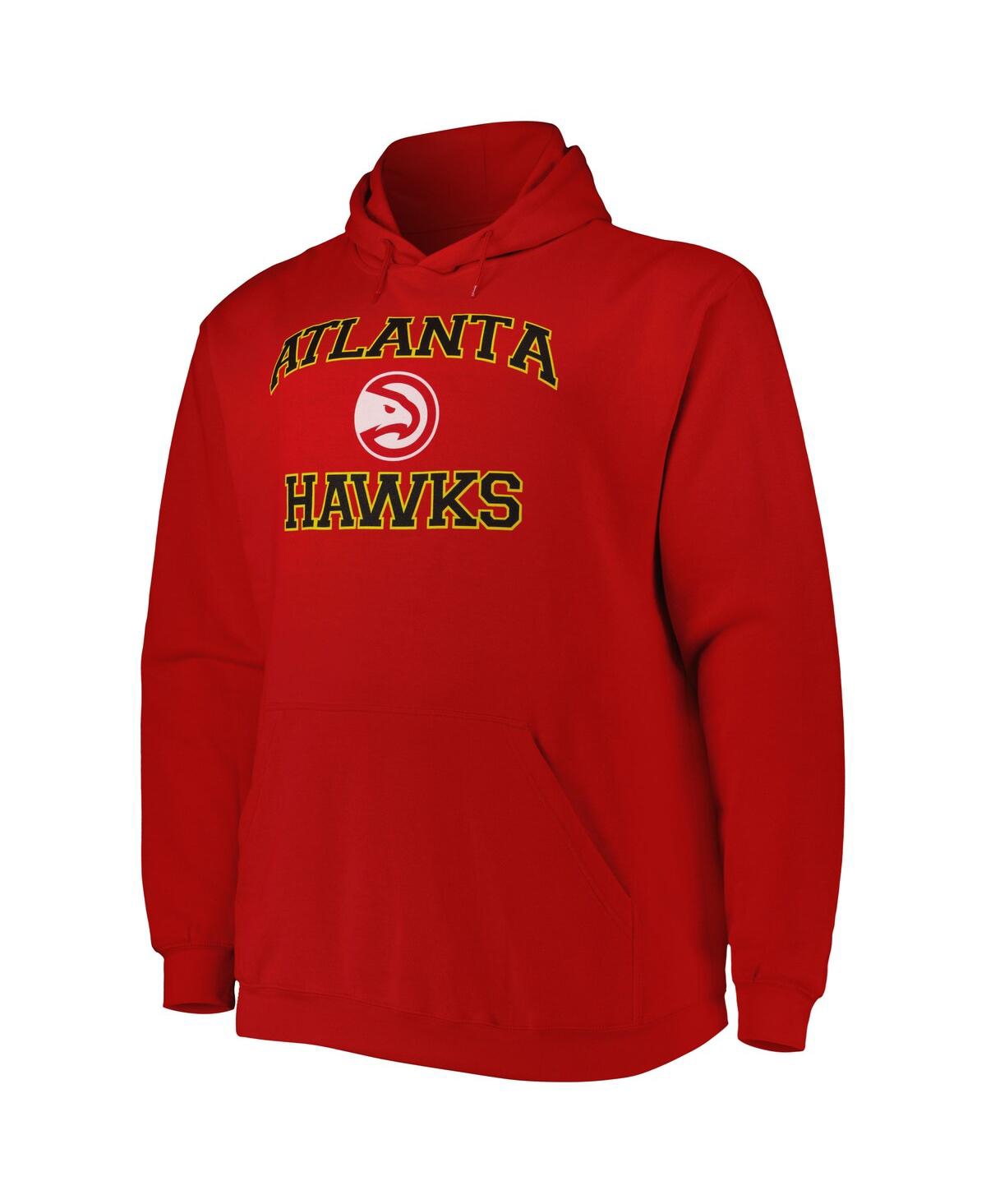 Profile Men's Red Atlanta Hawks Big And Tall Heart And Soul Pullover Hoodie In Red