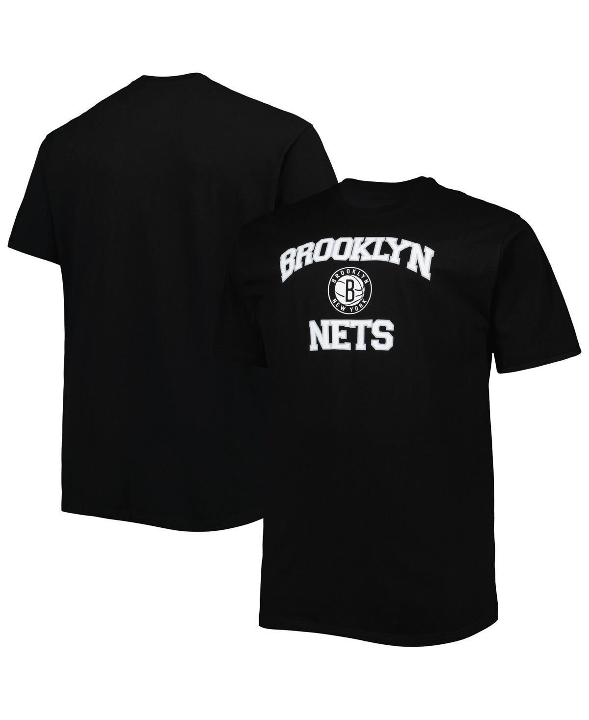 Profile Men's Black Brooklyn Nets Big And Tall Heart And Soul T-shirt