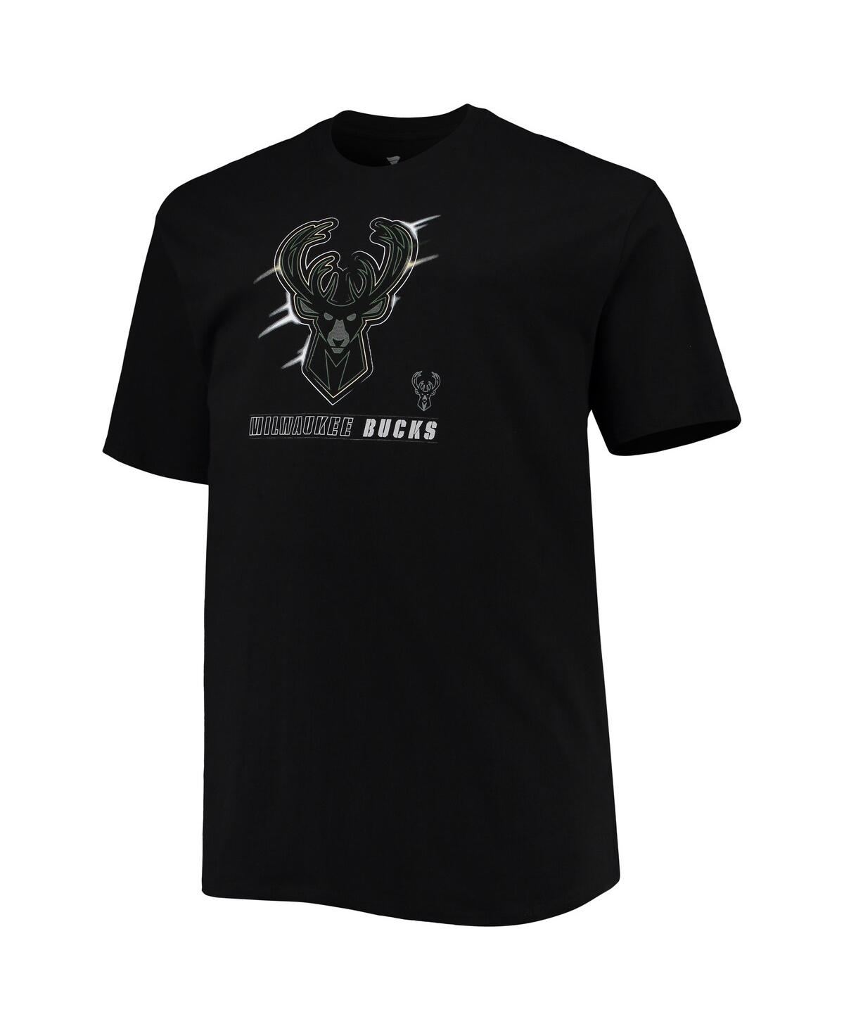 Shop Profile Men's Black Milwaukee Bucks Big And Tall Heart And Soul T-shirt