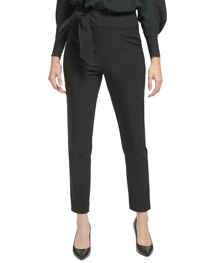 Calvin Klein Women's Twill Slim-Leg Pants Navy Size 6