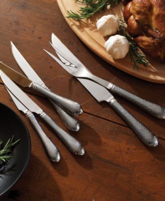 Hammered Antique Like 4 Pieces Steak Knife Set