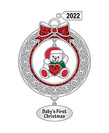 Sentiment Ornament Bear 'Baby's First Christmas' with Dated 2022 Charm, 2.98"