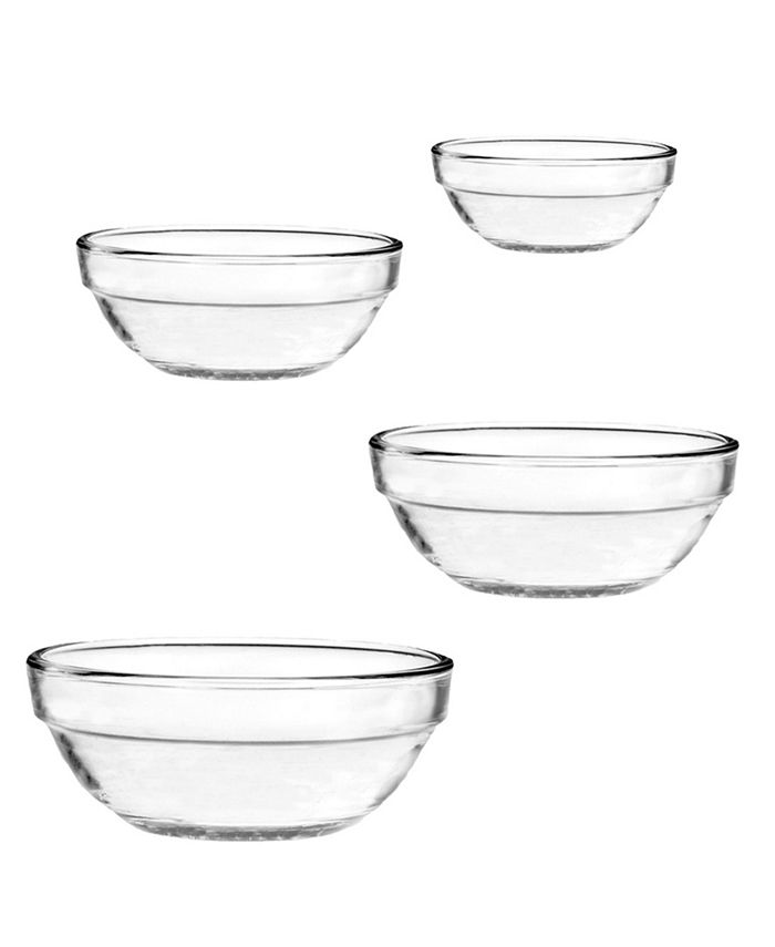 Nesting Mixing Bowls, Anchor Hocking, Clear Glass, Set of 3