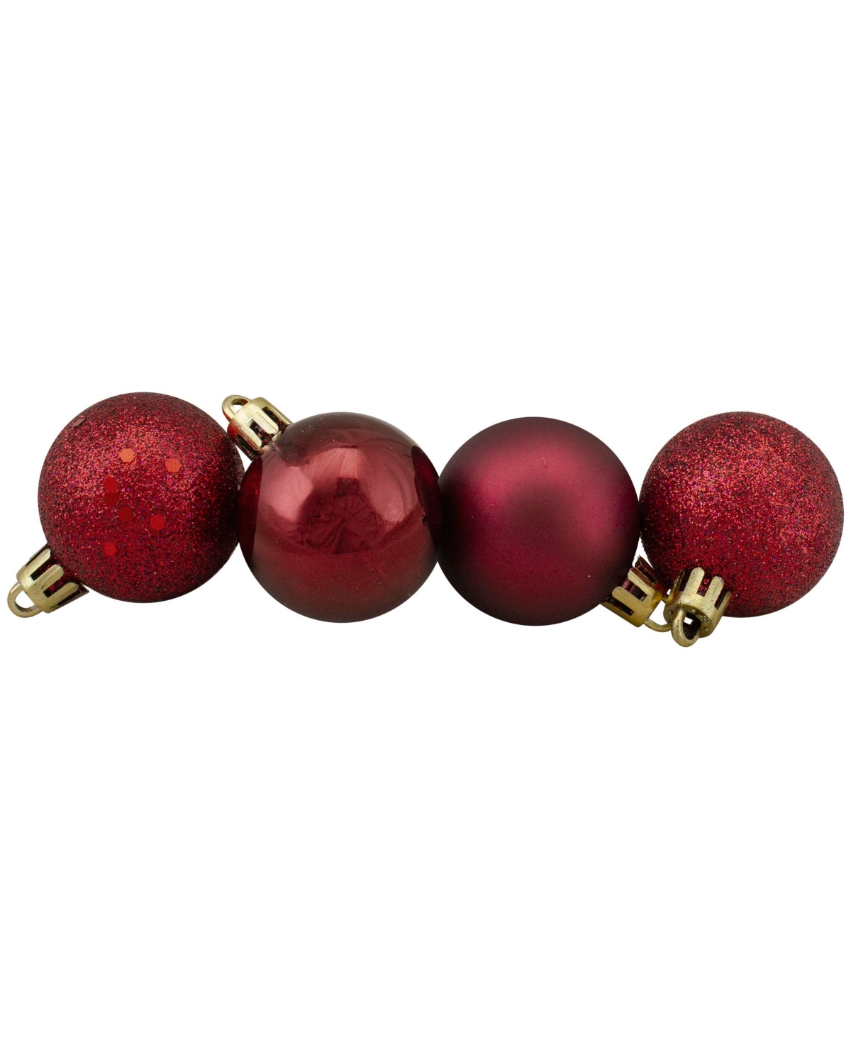 Northlight 96 Count Shatterproof 4- Finish Christmas Ball Ornaments 35mm Set,