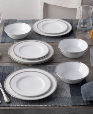 Whiteridge Platinum 12-Piece Dinnerware Set, Service For 4