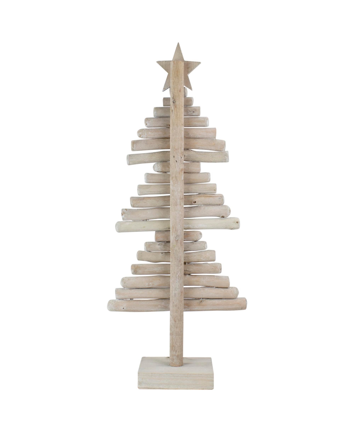 Northlight Rustic Wooden Christmas Tree With Star Table Top Decor,