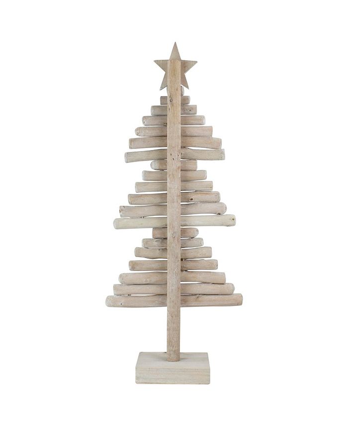 Northlight Rustic Wooden Christmas Tree With Star Table Top Decor, 25.5 ...