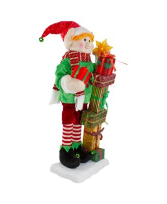 Santa's Little Animated Elf With Lighted Star Musical Christmas Figure, 30"