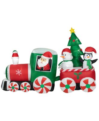 Northlight Inflatable Train With Santa And Friends Outdoor Christmas ...