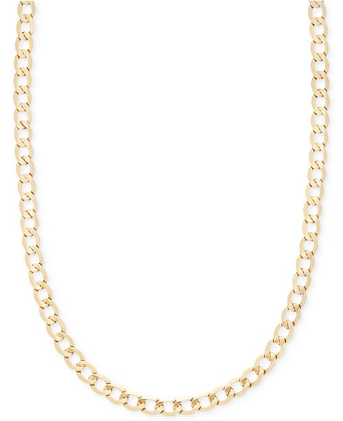 Italian Gold 22 Curb Chain Necklace 5 1 10mm In 14k Gold Reviews Necklaces Jewelry Watches Macy S