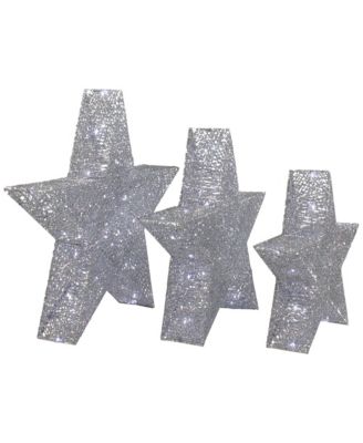 24" Led Lighted Stars Outdoor Christmas Decorations, Set of 3