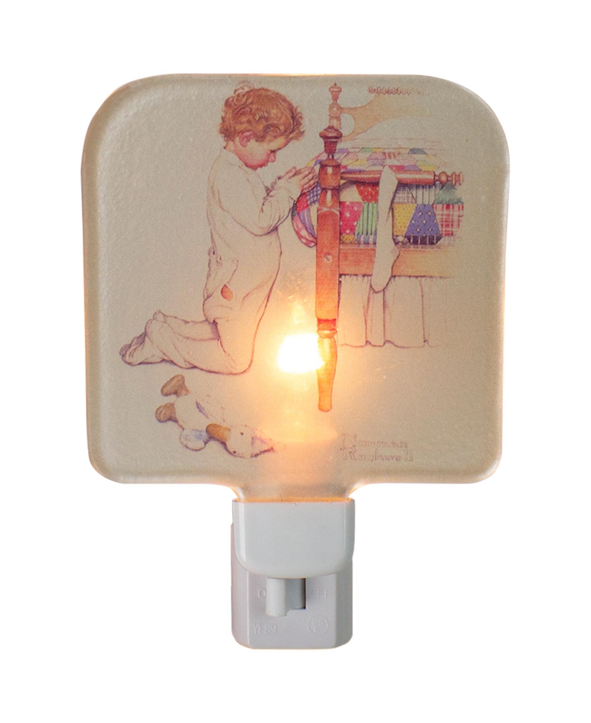 Northlight Norman Rockwell "a Christmas Prayer" Glass Night Light, 6" In White