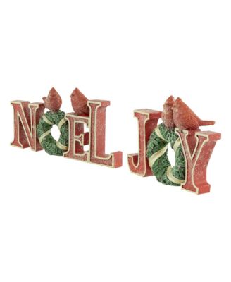10" "Joy" and "Noel" Christmas Signs, Set of 2