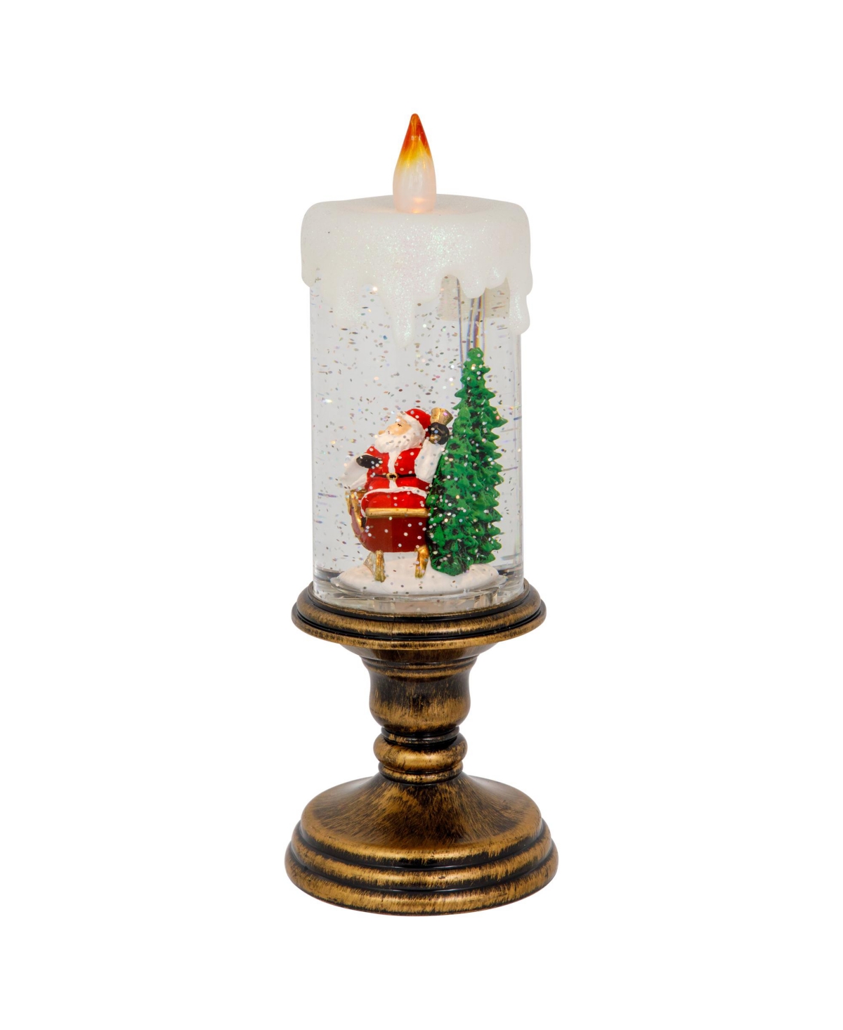 Northlight Led Lighted Glitter Snow Globe Candle Christmas Figurine,