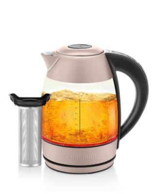 Chefman 1.8L Digital Rapid-Boil Glass Kettle With 7 Temperature Presets ...