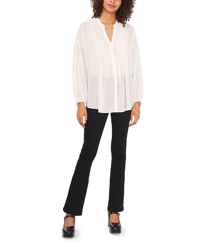 Vince Camuto Women's Drop Shoulder Blouse with Pin tucks - Macy's