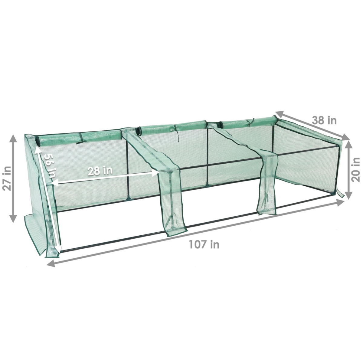 Sunnydaze Decor Iron Pvc Cover Mini Slant Cloche Greenhouse with Zipper -- Green