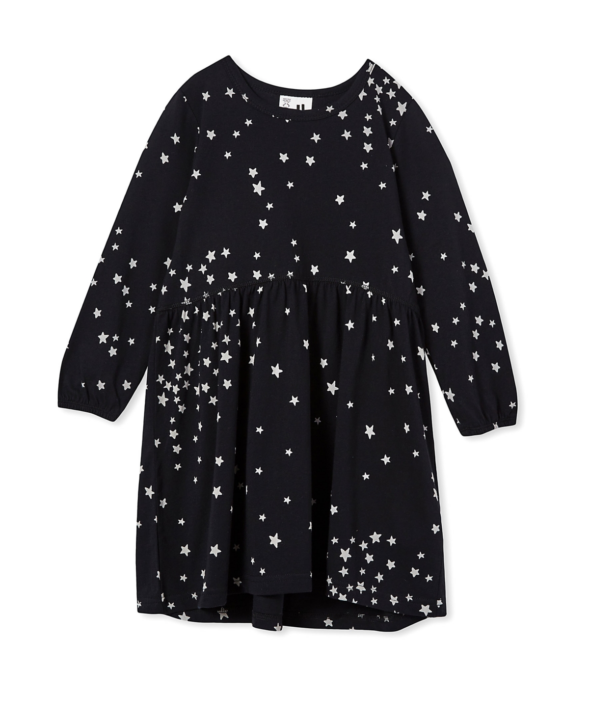 Cotton On Toddler Girls Savannah Long Sleeve Dress In Black/scattered Stars